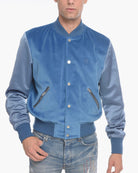 Amiri Blue Velvet Bomber Jacket Sample Sale